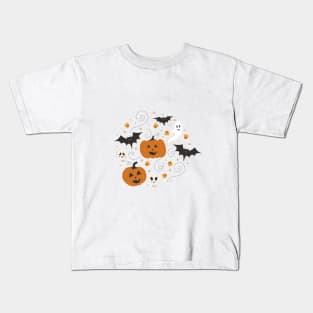 Pumpkin Party on Beige Kids T-Shirt